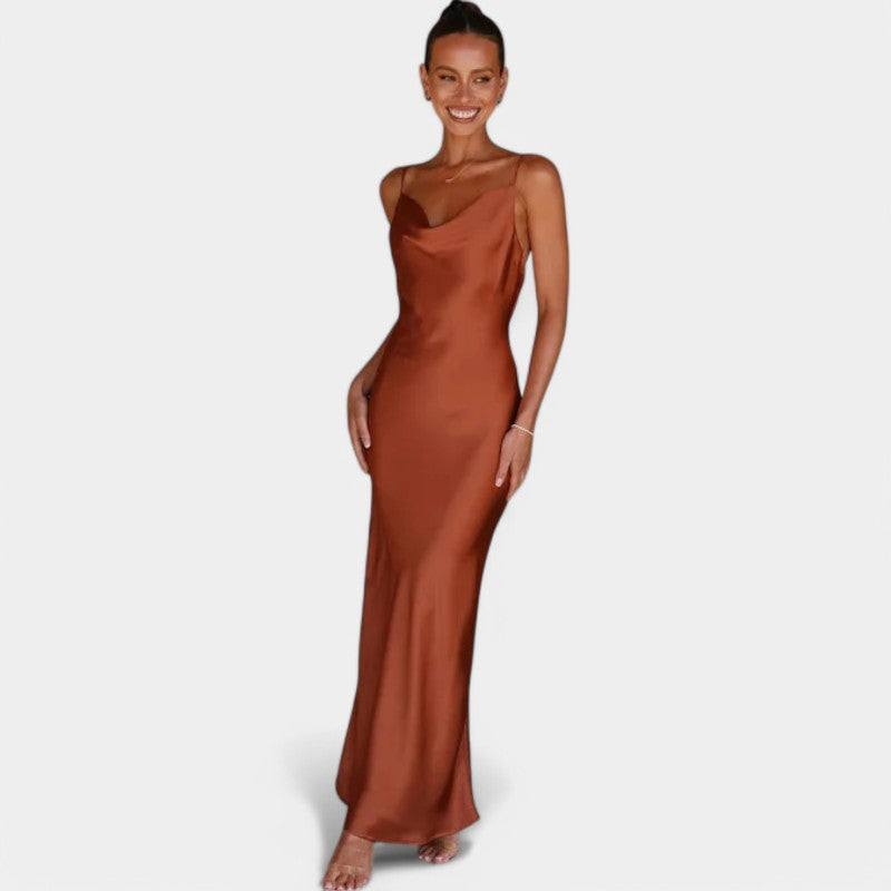 Cecile | Satijnen Galajurken Slip Jurk