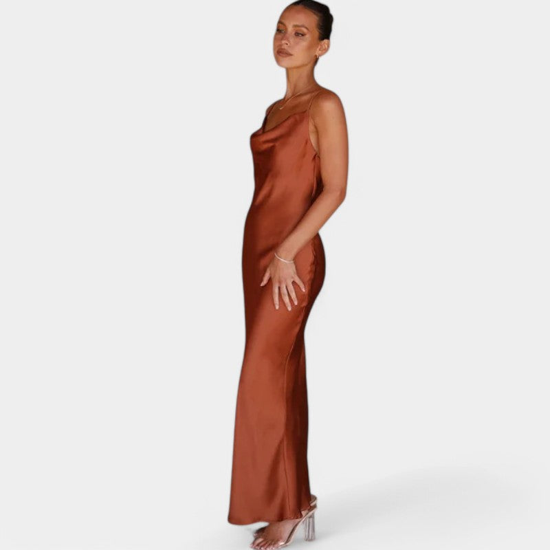 Cecile | Satijnen Galajurken Slip Jurk