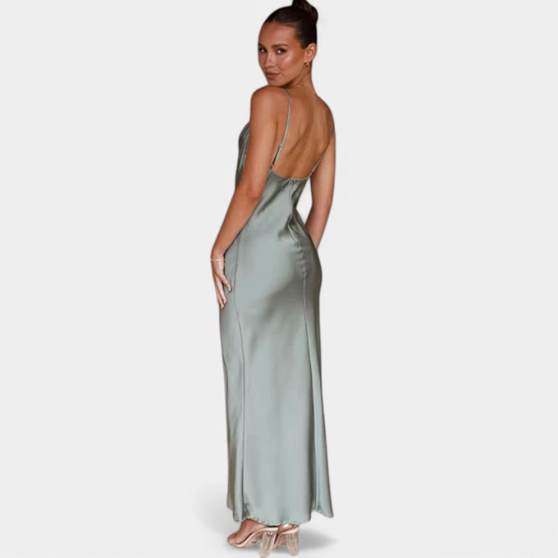 Cecile | Satijnen Galajurken Slip Jurk
