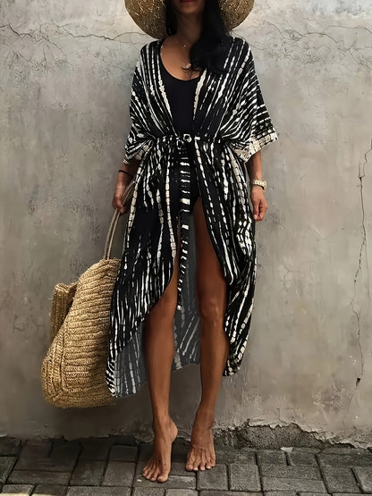 Nolita | Boho Strand Kimono met Abstracte Print