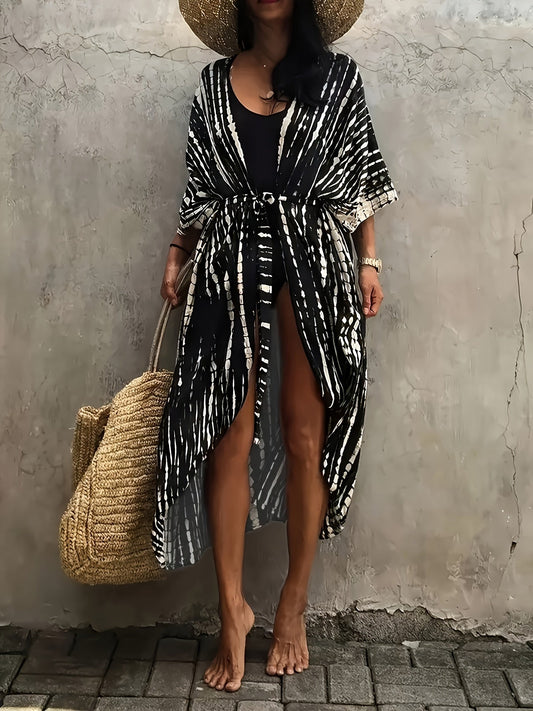 Nolita | Boho Strand Kimono met Abstracte Print