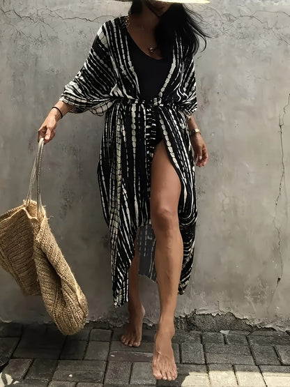 Nolita | Boho Strand Kimono met Abstracte Print