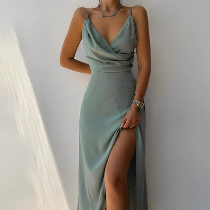 Maxime | Zwarte Maxi-jurk met Elegante Split
