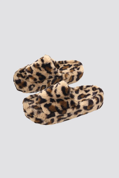 Allison | Furry Leopard Slippers