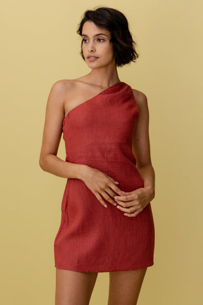 Luci | One-Shoulder Zomerse Mini Jurk