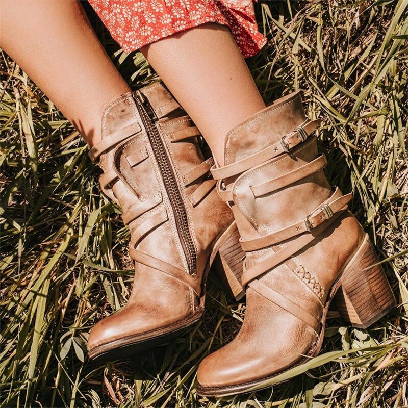Zahra | Bottines cowboy en cuir robustes
