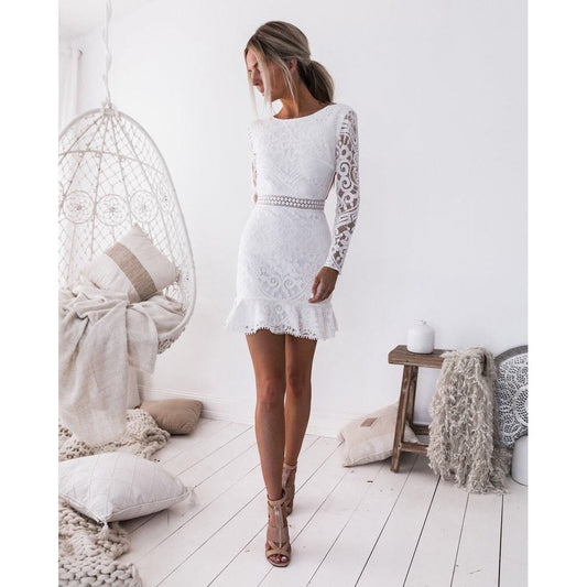 Lemba | Elegante Mini Jurk met Kantdetails