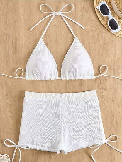 Nada | Ribtextuur Bikiniset met Bijpassende Shorts