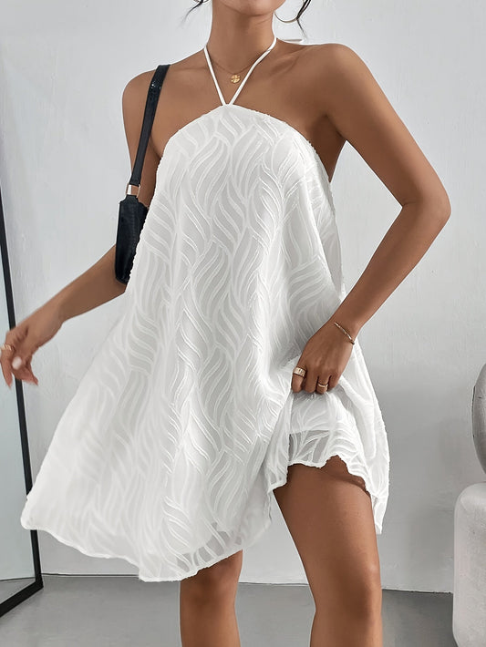 Yazmin | Elegante Halterjurk met Subtiele Textuur