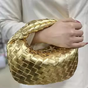 Blair | Luxe Gevlochten Handtas in Metallic