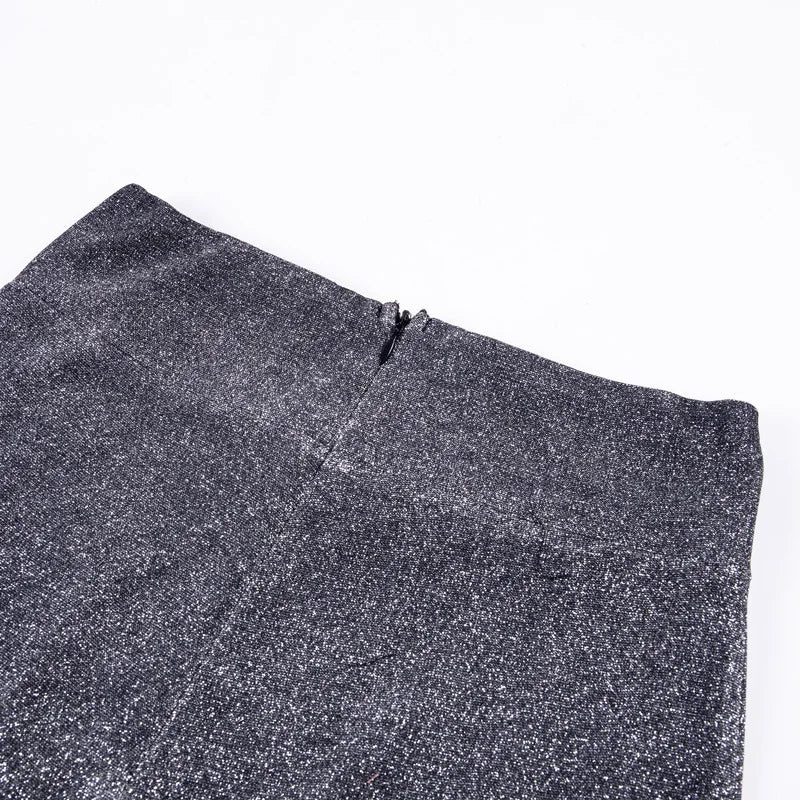 Luxe Glitterende Dames Broek met Hoge Taille