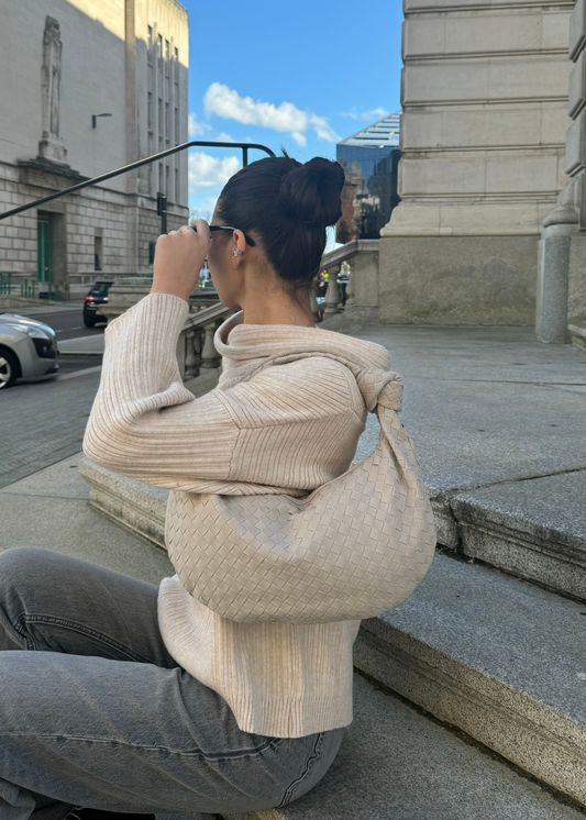 Uriyah | Woven Beige Handbag