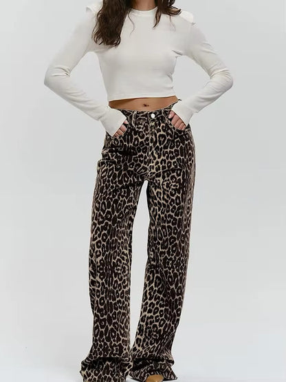 Kara | Flared Broek met Panterprint