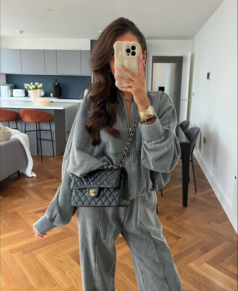 Comfortabele Oversized Loungewear Set met Wijde Broek