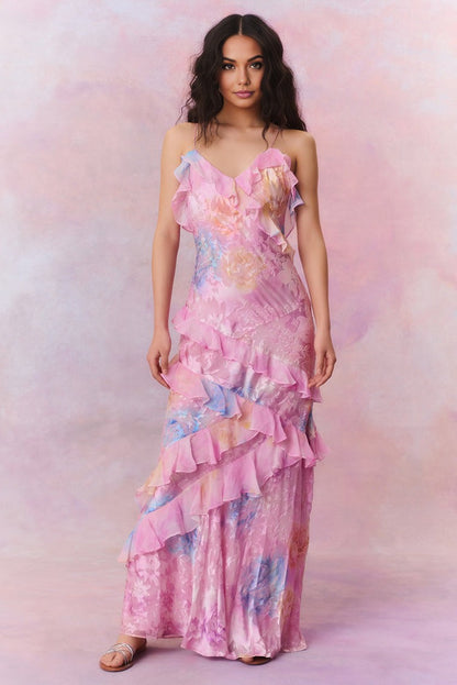 Alessia | Romantische Maxi Jurk met Ruches