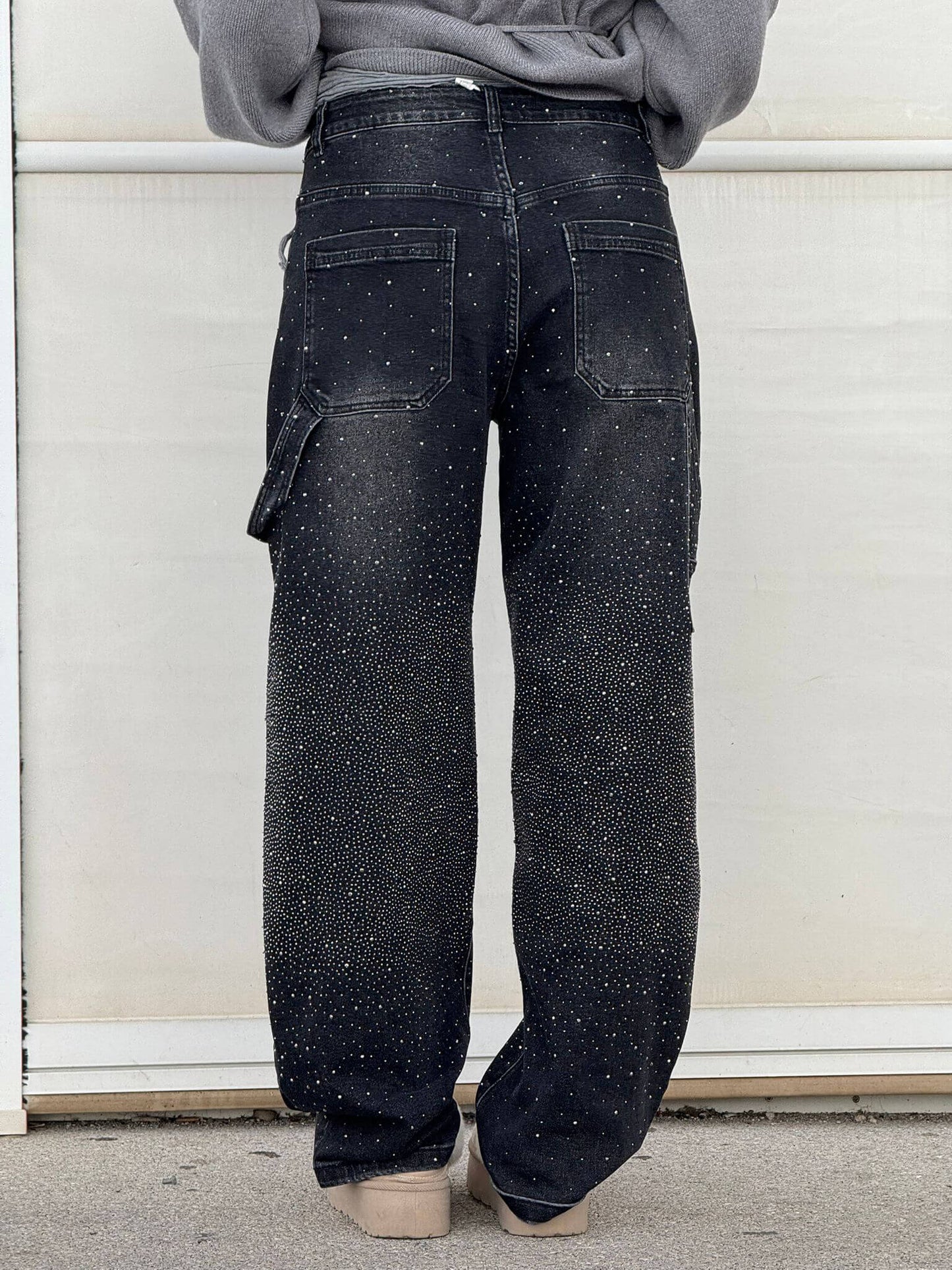 Trendy Glanzende Dames Jeans met Wijde Pijpen