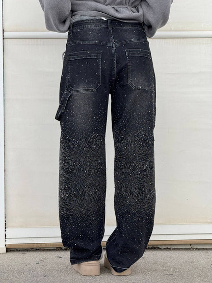 Trendy Glanzende Dames Jeans met Wijde Pijpen