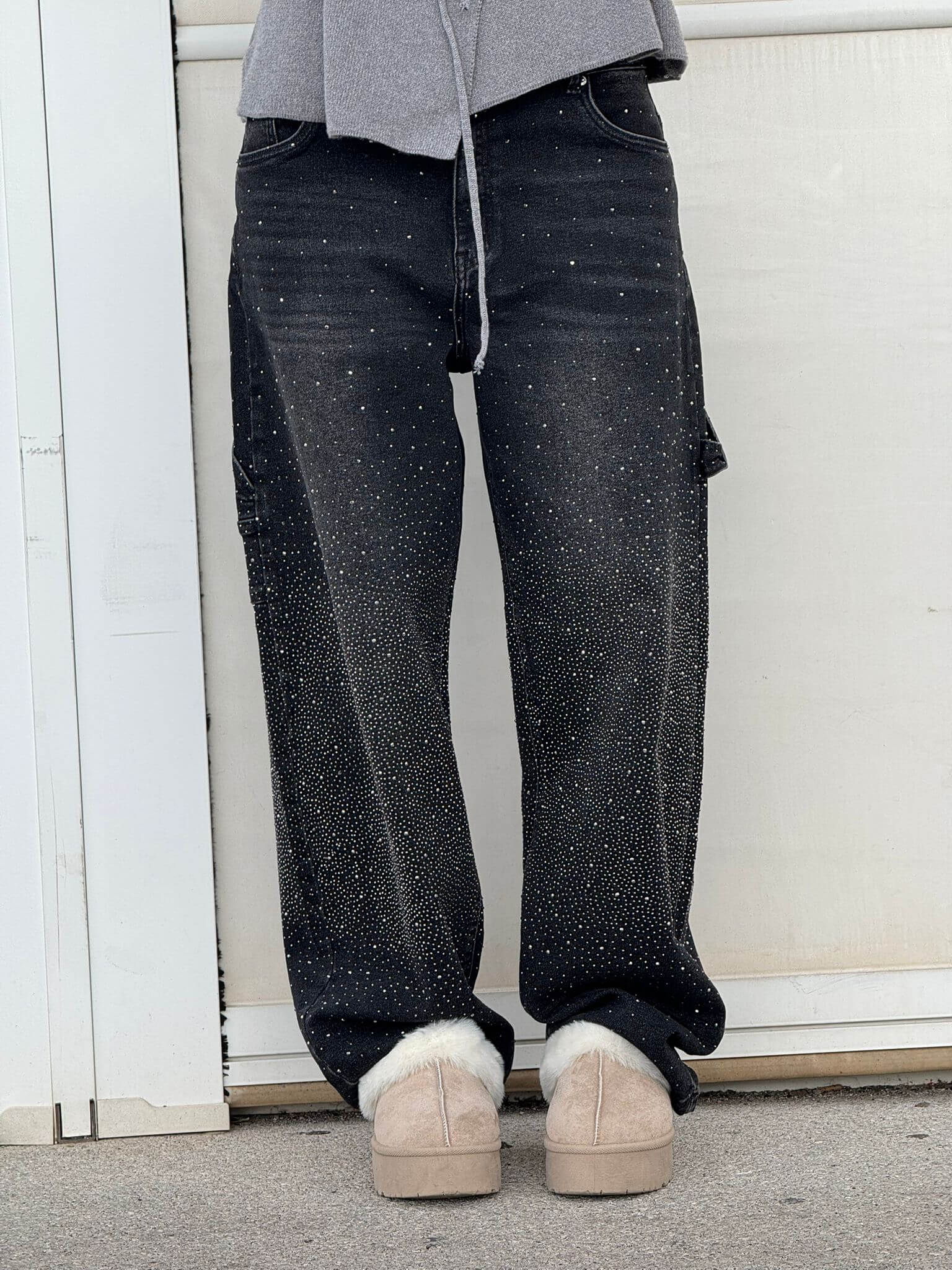Trendy Glanzende Dames Jeans met Wijde Pijpen