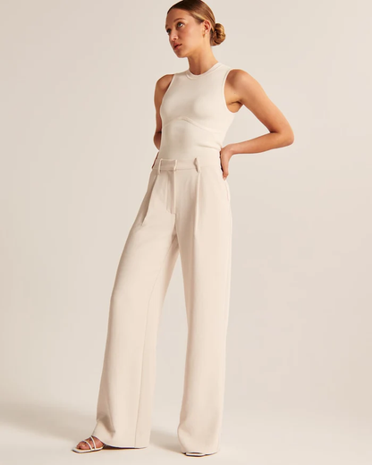 Keni | Elegante Wide-Leg Pantalon met Hoge Taille