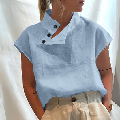 Dorothea | Button-Detail Linen Top