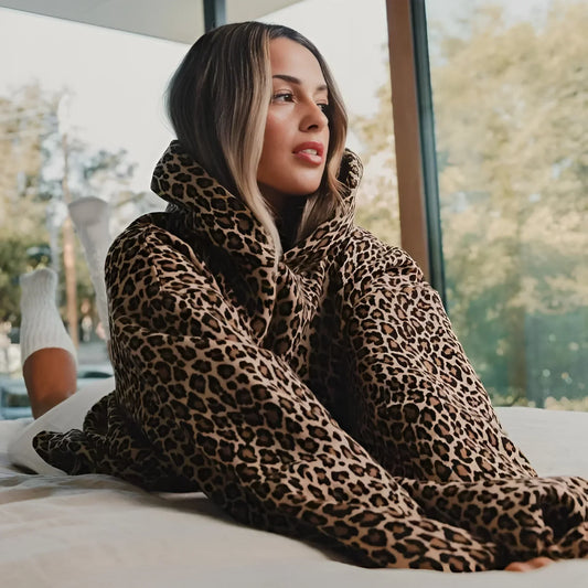 Oversized Luxe Dames Hoodie met Panter Print