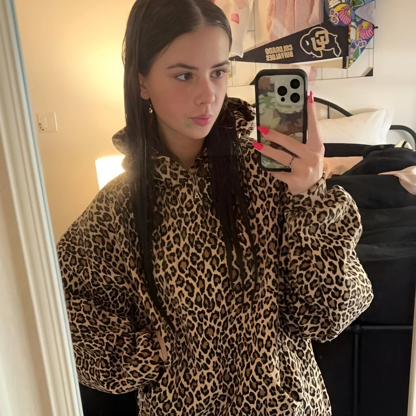 Oversized Luxe Dames Hoodie met Panter Print