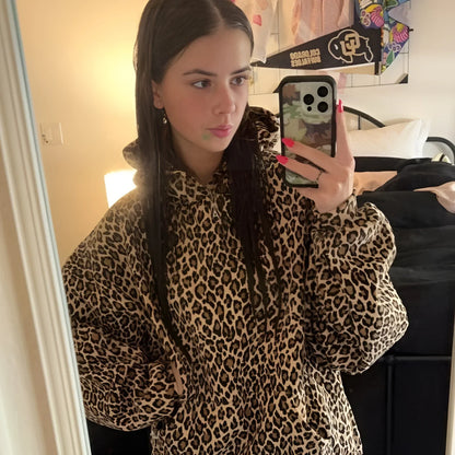 Oversized Luxe Dames Hoodie met Panter Print