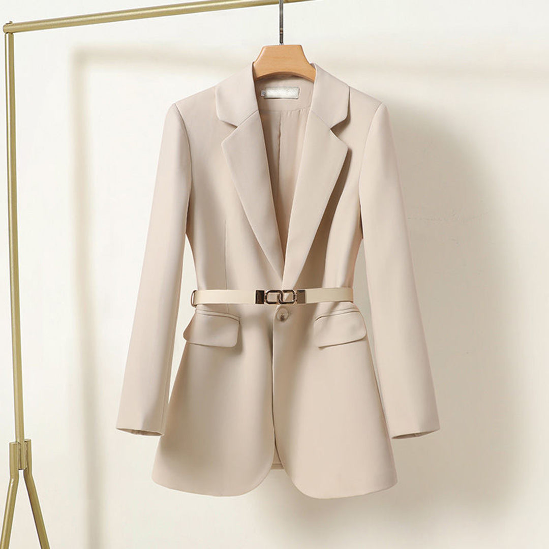 Elegante Stijlvolle Dames Blazer met Riem en Zakken