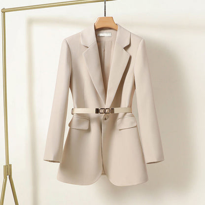 Elegante Stijlvolle Dames Blazer met Riem en Zakken