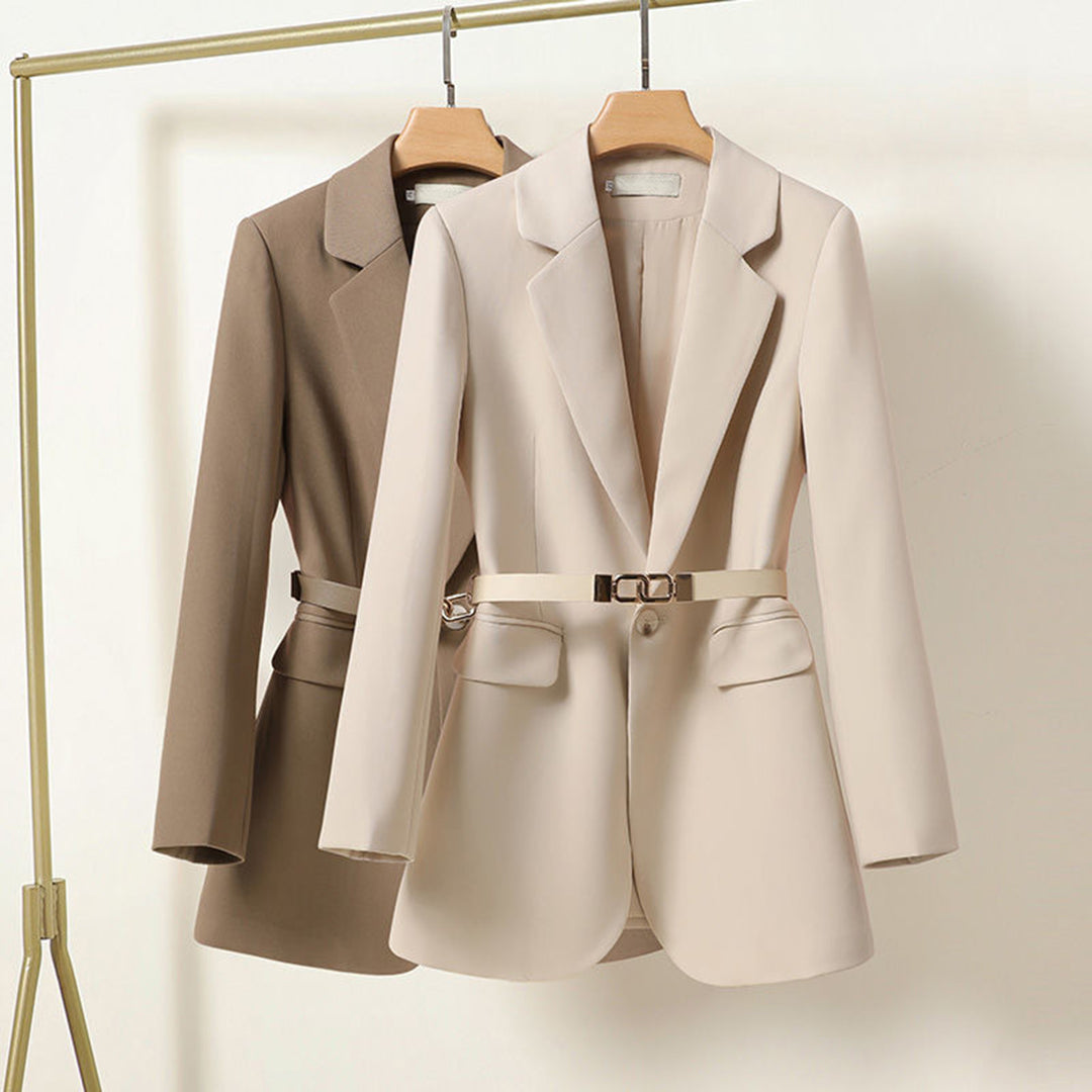 Elegante Stijlvolle Dames Blazer met Riem en Zakken