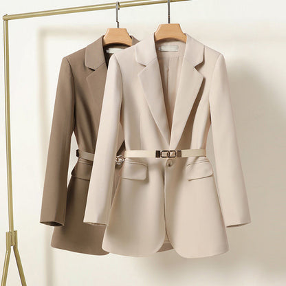Elegante Stijlvolle Dames Blazer met Riem en Zakken