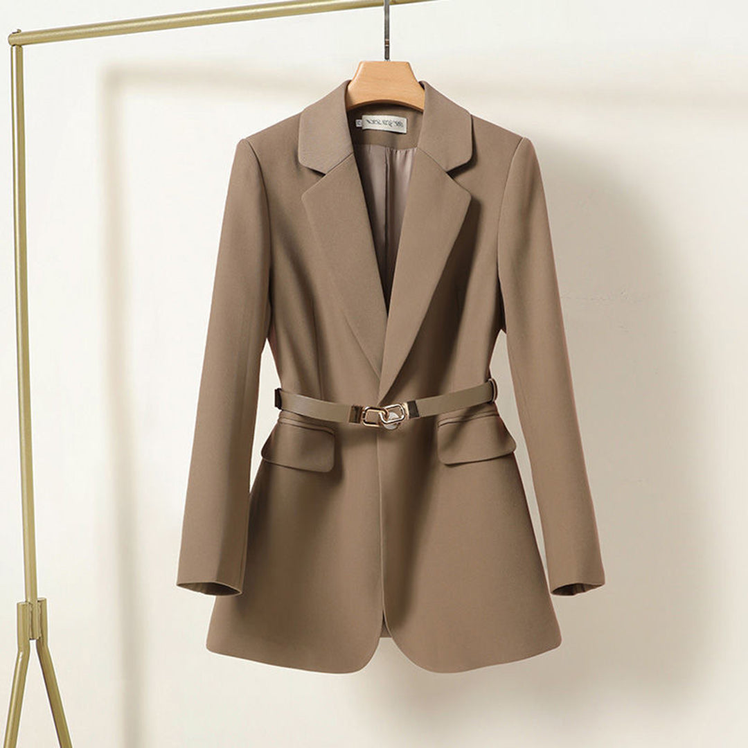 Elegante Stijlvolle Dames Blazer met Riem en Zakken