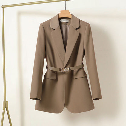 Elegante Stijlvolle Dames Blazer met Riem en Zakken