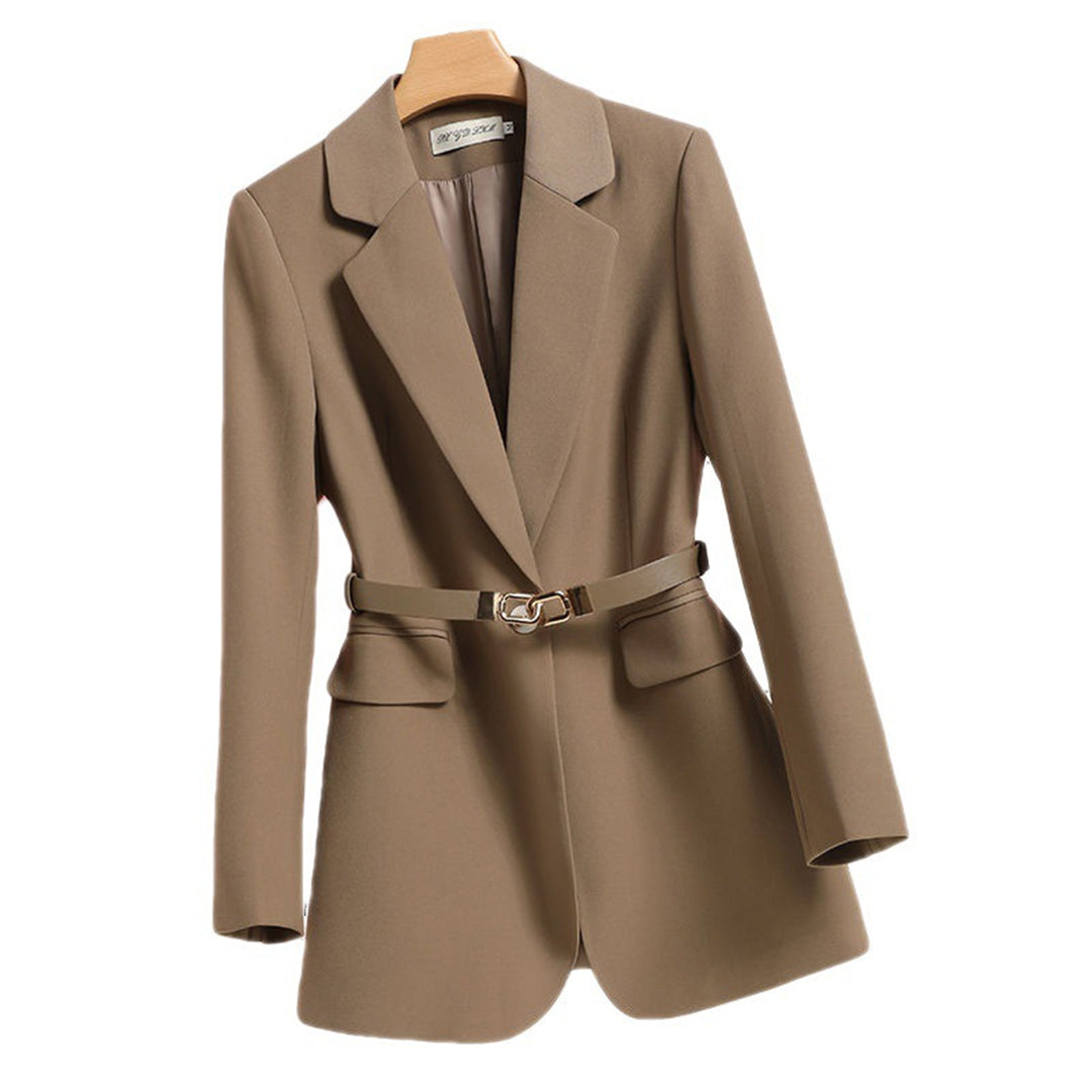 Elegante Stijlvolle Dames Blazer met Riem en Zakken