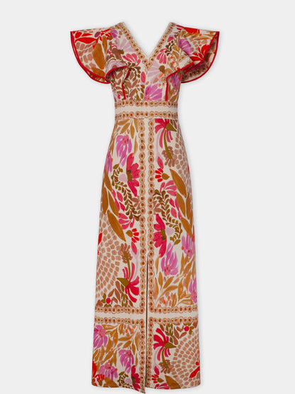 Marinka | Boho Maxi Jurk met Tropische Print