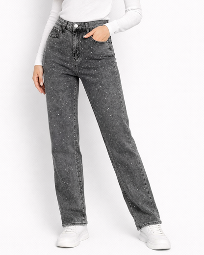 Laila | Straight-Leg Jeans met Glitterdetails