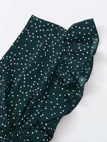 Berita | Ruffle Crop Top met Polkadotprint en Strikdetails
