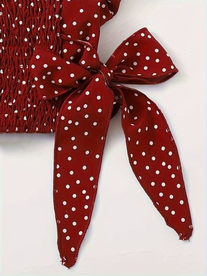 Berita | Ruffle Crop Top met Polkadotprint en Strikdetails
