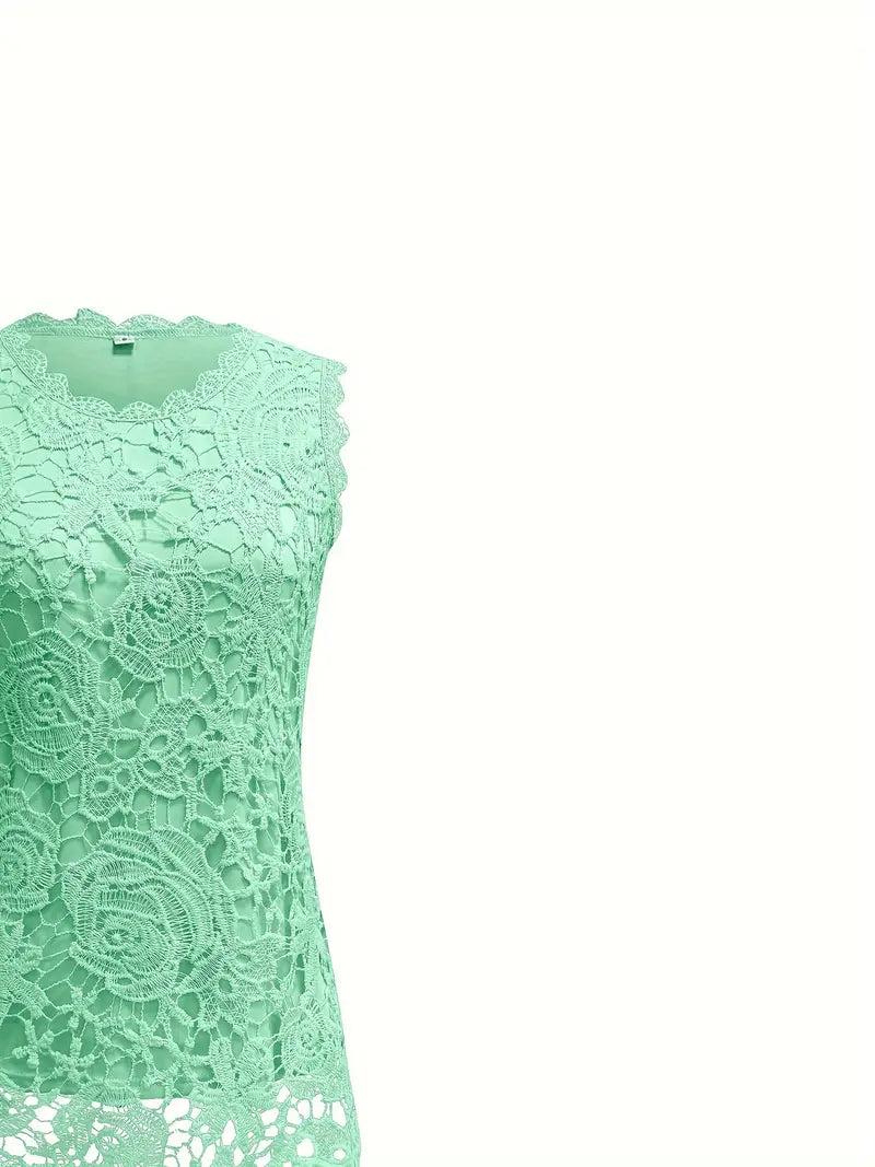 Balea | Mouwloze Kanten Top met Bloemenpatroon - Casual