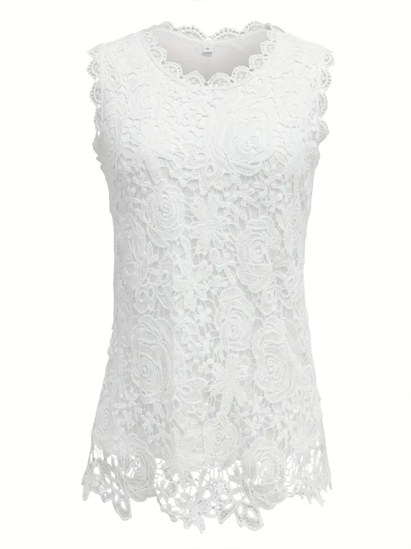 Balea | Mouwloze Kanten Top met Bloemenpatroon - Casual