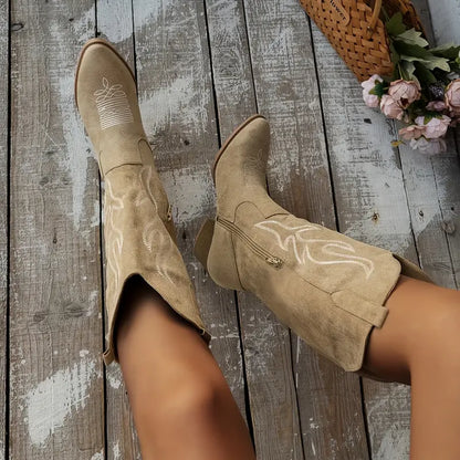 Trendy Elegante Cowboy Dames Laarzen met Rits