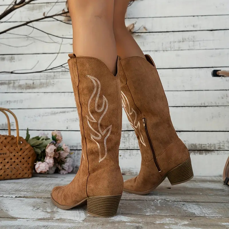 Trendy Elegante Cowboy Dames Laarzen met Rits