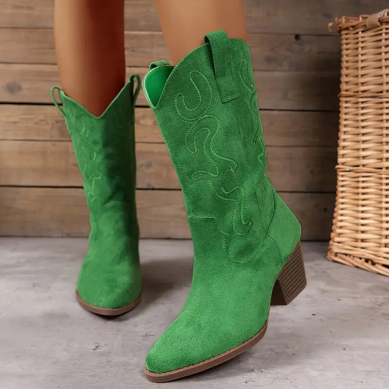 Zachte Elegante Cowboy Dames Enkel Laarzen