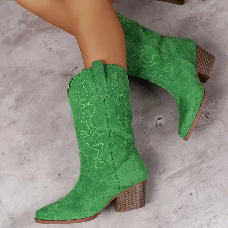 Zachte Elegante Cowboy Dames Enkel Laarzen
