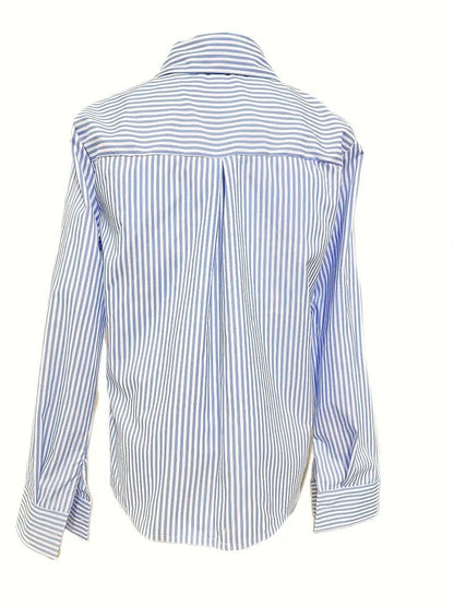 Bincy | Gestreepte Overhemdblouse met Lange Mouwen - Casual