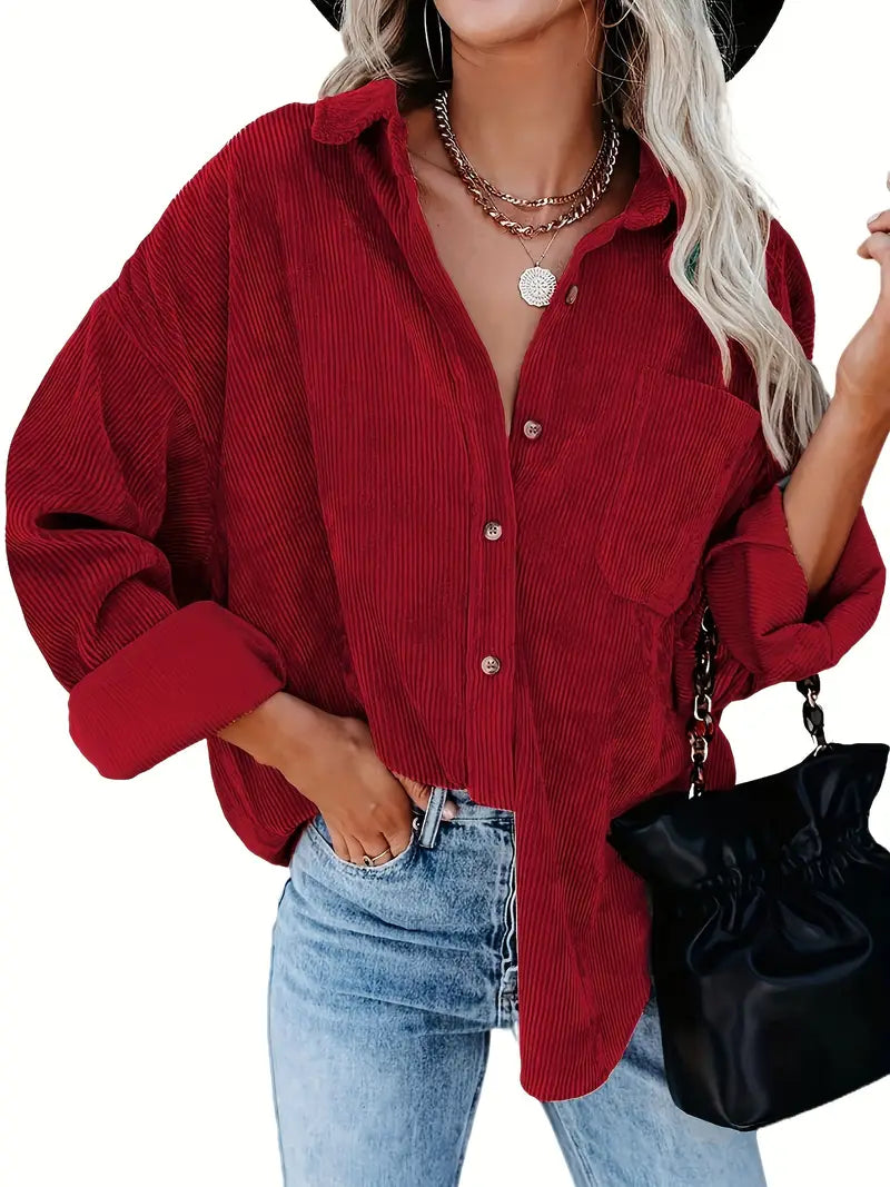 Bette | Corduroy Overhemdblouse met Knopen - Casual