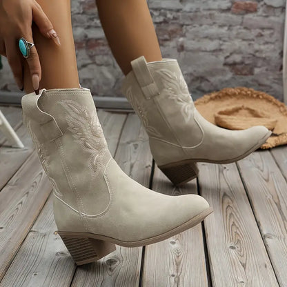Stijlvolle Cowboy Dames Enkellaarzen met Hak