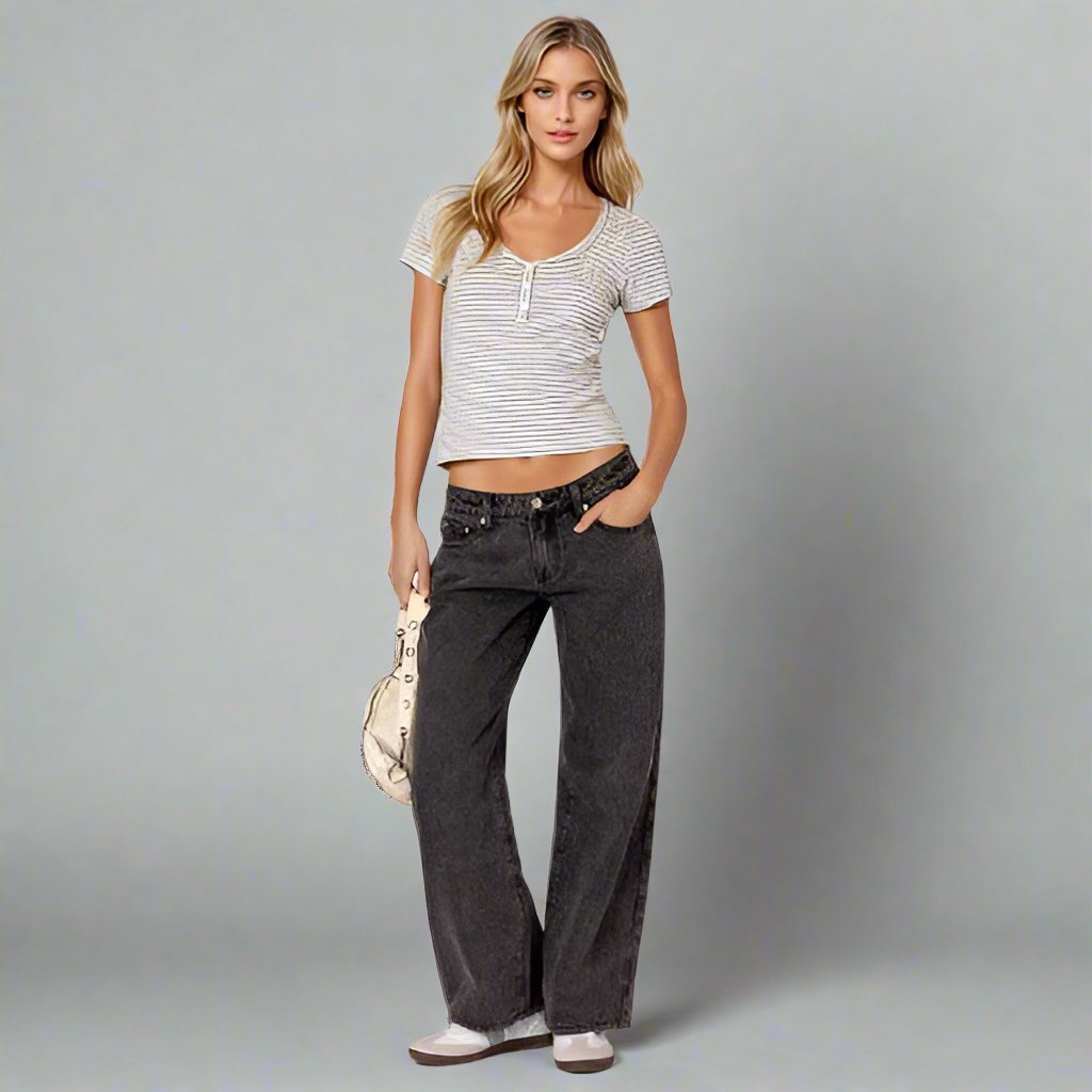 Yaella | Low Rise Straight-Leg Dames Jeans