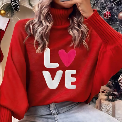 Trendy Dames Coltrui met Lange Mouwen en Love Print