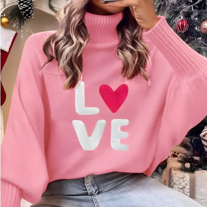 Trendy Dames Coltrui met Lange Mouwen en Love Print
